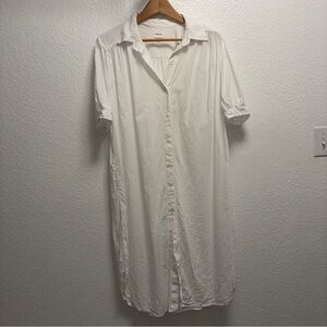 Aritzia Wilfred free button up shirt dress women’s size Small white oversized